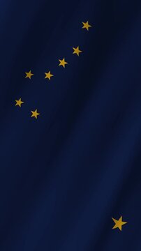 Vertical Alaska Flag Waving, 4K High Quality Realistic Motion