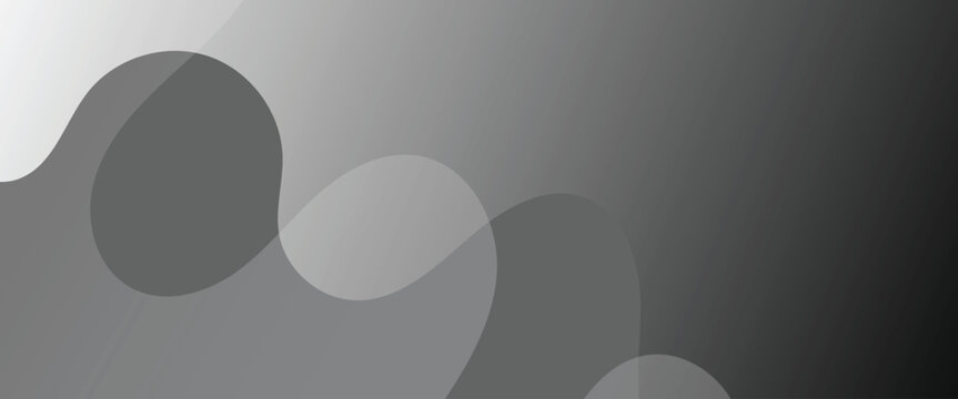Minimal Gray Gradient Abstract Background with Soft Fluid Shapes and Modern Geometric Design for Elegant Banner Templates