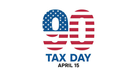Obraz premium Tax Day April 15 USA Federal Tax Deadline Illustration