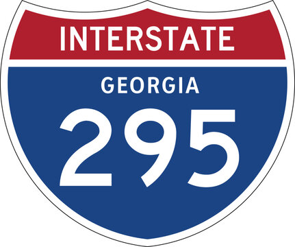 Interstate 295 Georgia GA I-295 US Interstate Highway Route Shield Badge Vector
