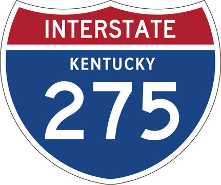 Interstate 275 Kentucky KY I-275 US Interstate Highway Route Shield Badge Vector

