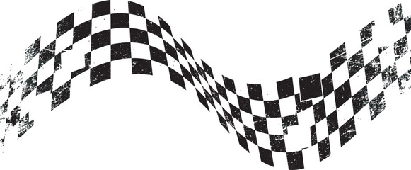 Obraz premium Abstract racing background with grunge texture, Waving checkered flag, dynamic sports racing element with grunge effect for victory celebration
