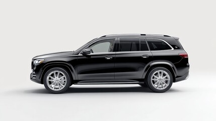 Obraz premium Clean product shot of a luxury black SUV taken in a studio to showcase its design and features