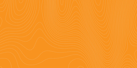 Orange topographic map background with thin contour lines, abstract geographic relief pattern, minimal vector texture © Creative Lis