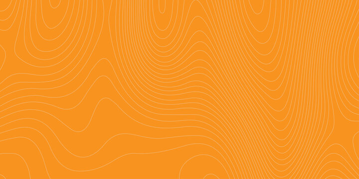Orange topographic map background with thin contour lines, abstract geographic relief pattern, minimal vector texture
