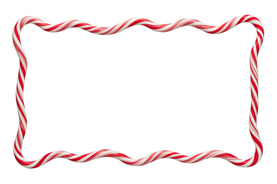 Candy cane frame creating christmas holiday border concept