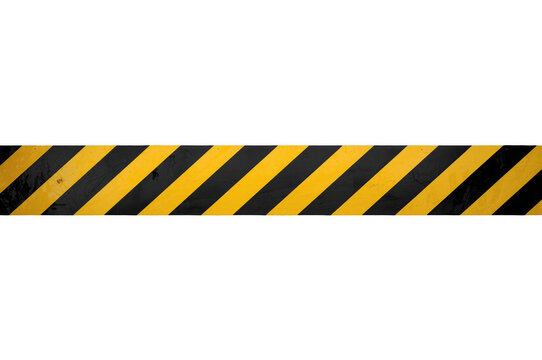 Caution tape marking danger area with transparent background