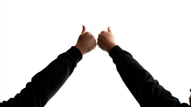 Two female silhouettes are high fiving, symbolizing partnership, collaboration, and shared success, creating a visual representation of teamwork and connection