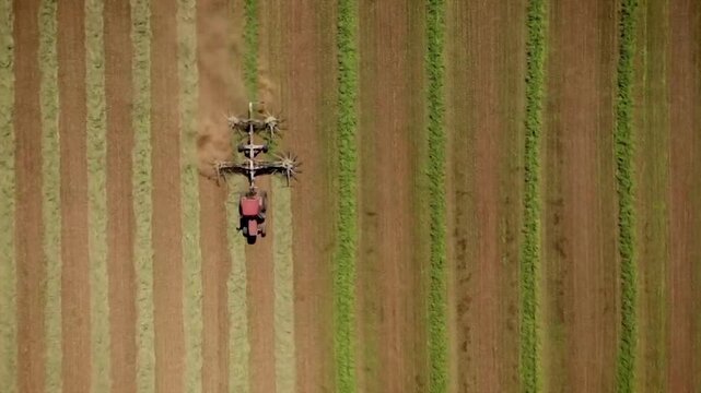  Tractor work in Field, Areal view