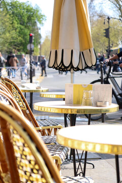 Traditional restaurant waits for the first visitors, The street is popular with tourists