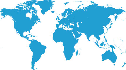 Blue map continents silhouette on white background globe geography © Kumot Roy