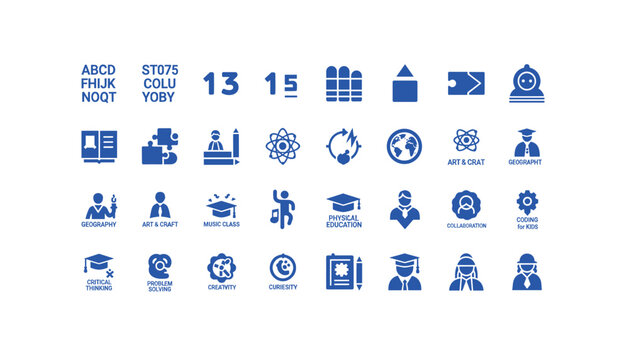 Educational icons for learning and development programs