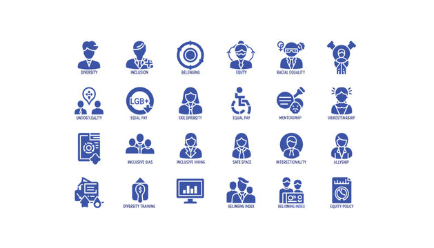 Diversity and inclusion icons for business equality