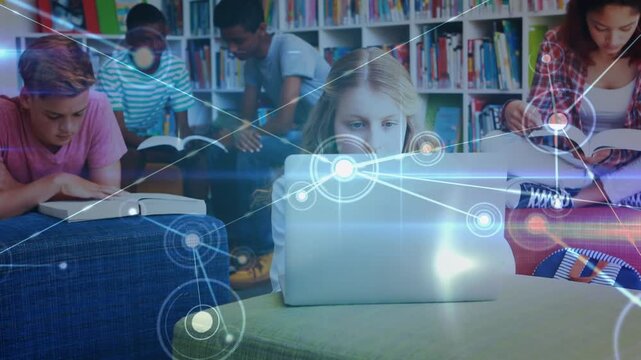 Animation of network of connections over diverse students learning