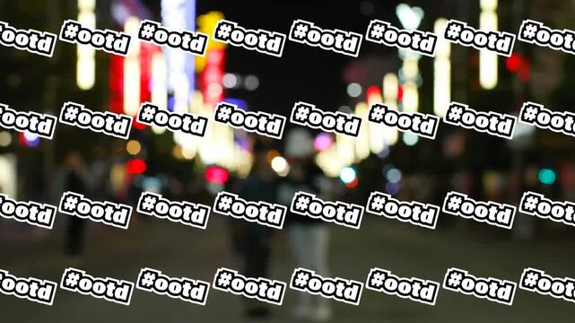 Animation of ootd text over cityscape