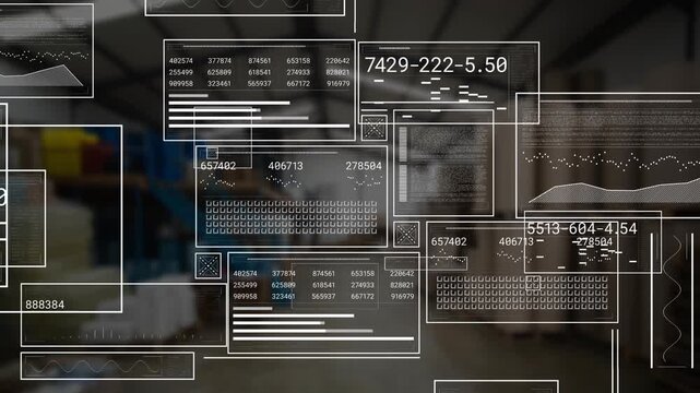 Animation of data processing over warehouse