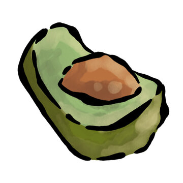 Avocado Fruit Isolated &ndash; Healthy Green Food Illustration