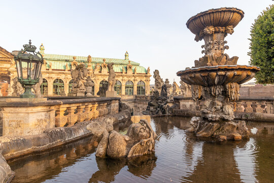 Nymphenbad fountain at Zwinger palace in Dresden, Germany