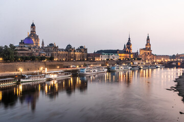 Evening skyline of Dresden with Elbe river, Germany © Matyas Rehak