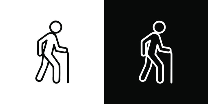 cane icon person walking accessibility symbol contrast inversion