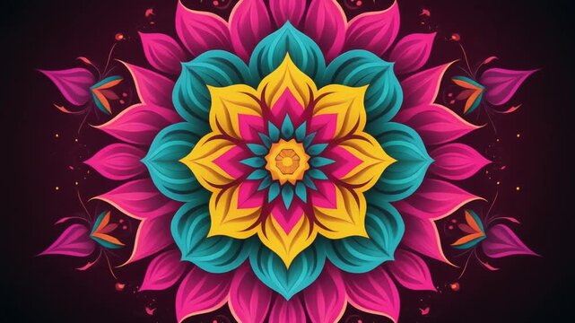 Vibrant Mandala Flower Art Generative AI