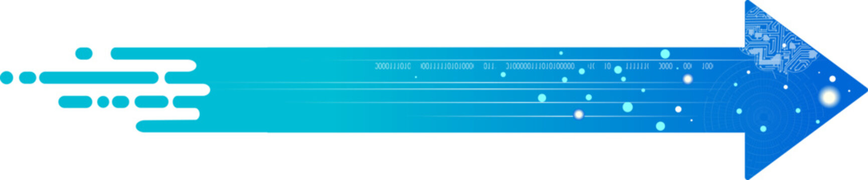 Abstract blue arrow vector representing data communication and technology evolution