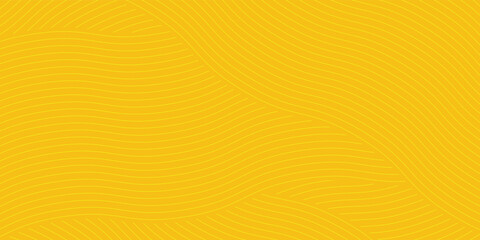 Fototapeta premium Yellow instant noodle, pasta and spaghetti texture with geometric wavy lines. Ramen, pasta vector pattern. Background abstract food illustration
