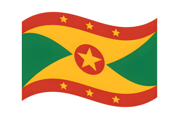 Fototapeta premium Grenada flag gently waving, embodying national pride and Caribbean spirit for travel posters and patriotic designs