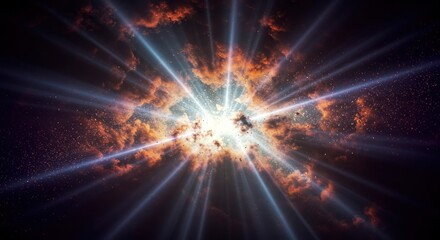 Obraz premium Cosmic Explosion Bursting with Light and Energy