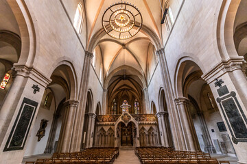 Naklejka premium NAUMBURG, GERMANY - JUNE 23, 2022: Interior of Naumburg Cathedral, Saxony-Anhalt state, Germany