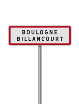 Panneau d'entr&eacute;e de la ville de Boulogne Billancourt (Hauts-de-Seine) en vectoriel