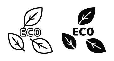 Obraz premium Eco friendly label set with leaves and text for organic products sustainable environment conservation natural bio ecology symbol collection graphic