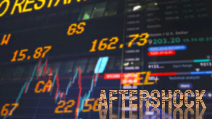 Fototapeta premium Aftershock Impact On Financial Market Background 3d render.