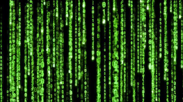 Abstract Digital Code Cascade - Futuristic Data Stream Background