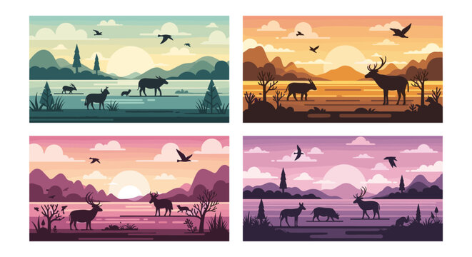 Wildlife Landscape Scenes Collection
