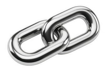 Fototapeta premium A sleek metallic chain link forming an open loop shape