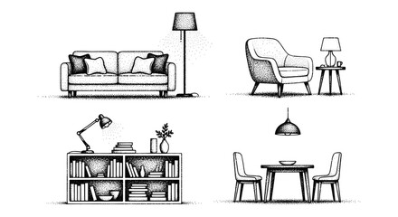 Fototapeta premium Interior Design Elements Collection