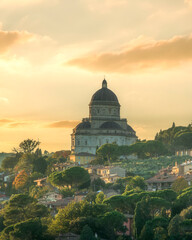 Temple of Santa Maria della Consolazione at Sunset, Todi, Umbria © stevanzz