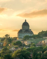 Temple of Santa Maria della Consolazione at Sunset, Todi, Umbria © stevanzz