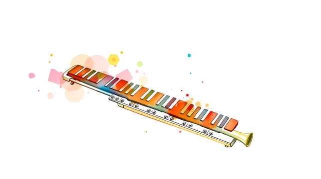 watercolor sketch of vibraphone on white background
