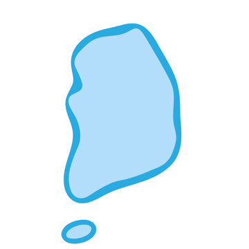 South Korea country silhouette. Vector map silhouette. Blue smooth shape like water drop or splash