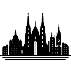 Fototapeta premium Vienna Skyline Icon Vector