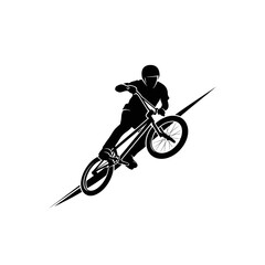 Fototapeta premium Professional cyclist performing a daring stunt.