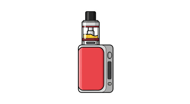 Vape illustration, vector style graphic, electronic cigarette, vaping device, vapor, e-cigarette, nicotine, smoke