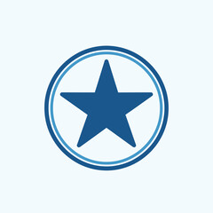 Fototapeta premium A star symbol enclosed within a blue circle, symbolizing achievement or recognition. The design is simple, elegant, and versatile
