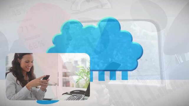 Animation of colorful stains over shipping tracking interface