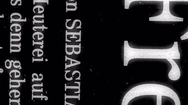 Abstract Vintage Book Text Overlay with Rotated Typography and Film Grain Retro Analog Texture