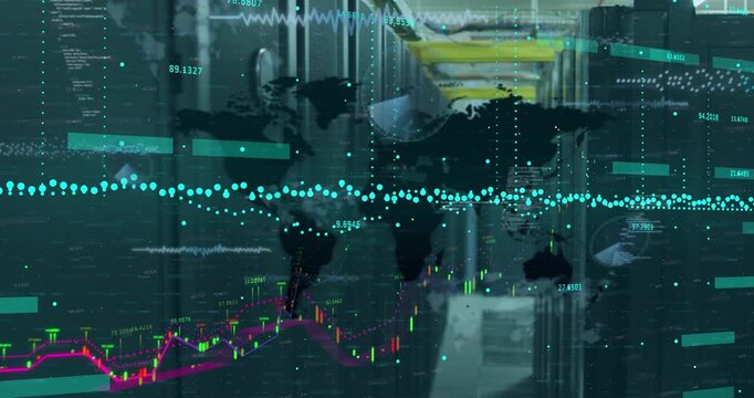 Animation of cyber attack warning over statistics and data processing