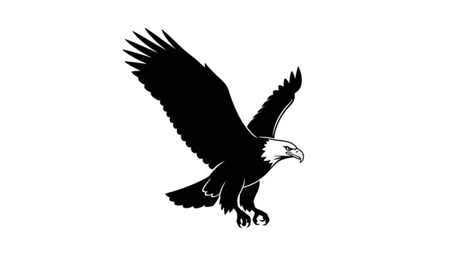 black eagle silhouette flying