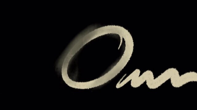 Abstract golden brush script stroke with elegant calligraphy style, glowing ink line, artistic handwritten signature effect on dark background